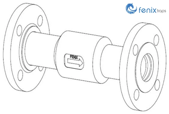 Dibujo técnico de la trampa de vapor Fenix FLSS