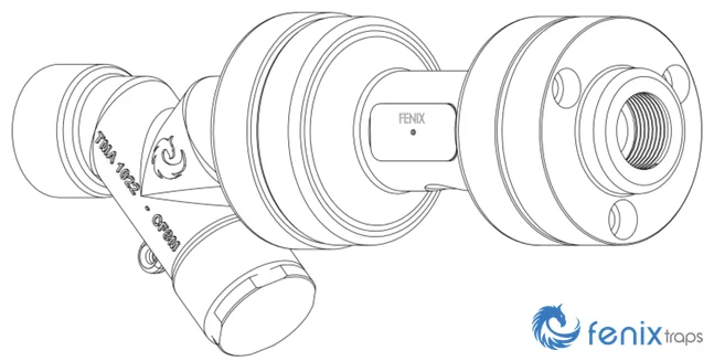 Dibujo técnico de la trampa de vapor Fenix IVP-SC