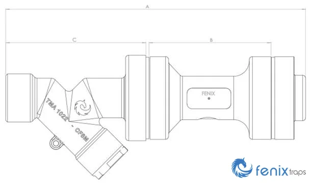 Plano de dimensiones de la trampa de vapor Fenix IVP-SC