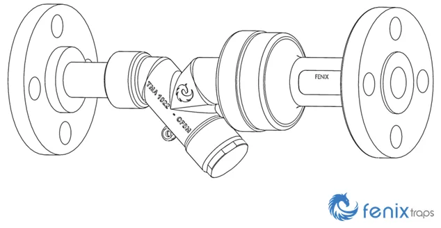 Technical drawing of the Fenix VFP steam trap