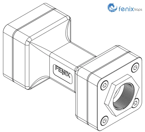 Dibujo técnico de la trampa de vapor Fenix VP-SC