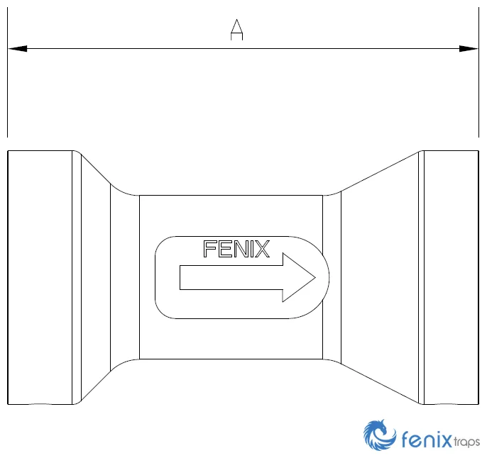 Plano de dimensiones de la trampa de vapor Fenix WF